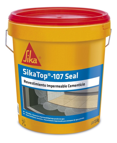 Imagen 1 de 7 de Sikatop 107 Seal Mortero Impermeabilizante 7,5 Kg