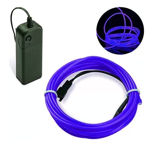 Wire Hilo 5m Traje Luminoso Luz Tira Neon Cable Led Dj Bar Color de la luz Azul