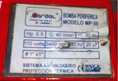 Bomba De Agua Pequeña 1/2 Hp