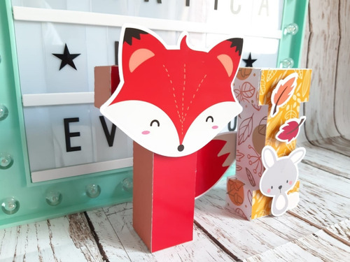 Letras 3d Animales Del Bosque Encantado Woodland X4