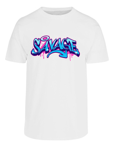 Playera Hombre Manga Corta Diseño Savage Grafitti