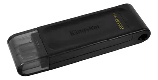 MEMORIA USB 3.2 KINGSTON 256GB GEN 1 DATA TRAVELER DT70 COLOR NEGRO LISO