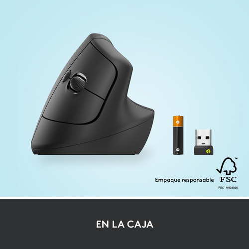 Mouse Vertical Bluetooth Ergonomico Diestro Logitech Grafito