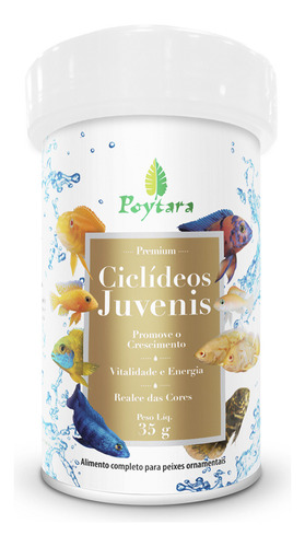 Poytara Ciclídeos Juvenis 35g - Ração Peixe