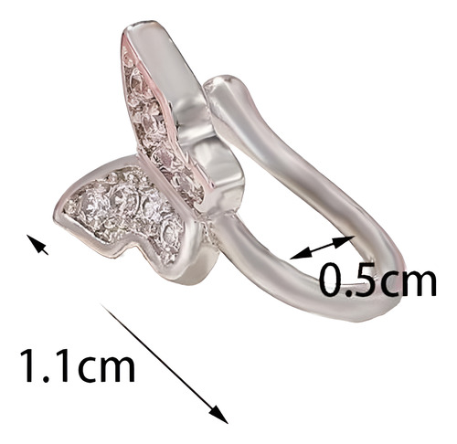 Decoração Borboleta Manguito De Nariz Piercing Shein Prata