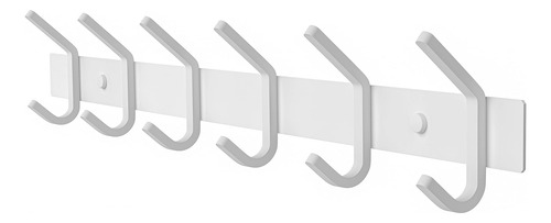 Perchero De Pared Blanco Con 6 Ganchos Dobles Para Colgar To