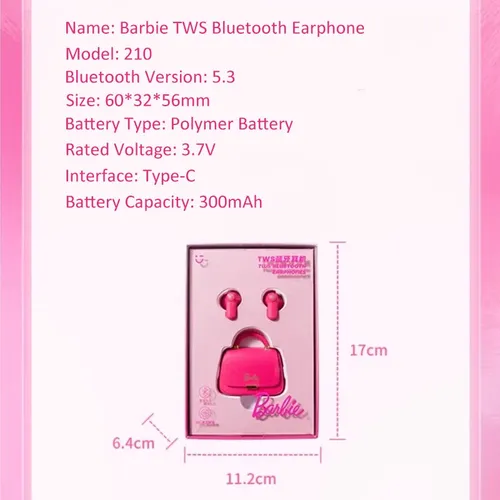 Auriculares Inalámbricos Bluetooth 5.3 Barbie Strawberry