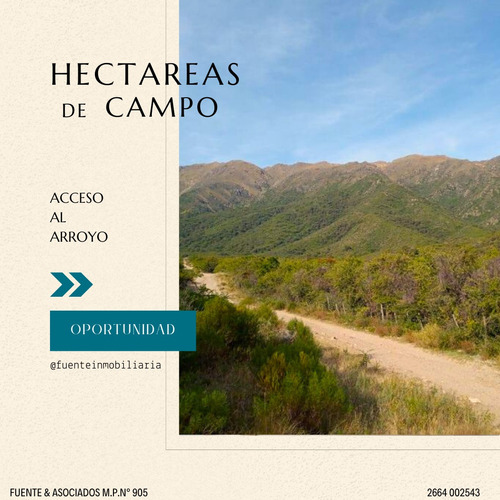 Campo Con Arroyo En Los Molles - A 15 Min De Villa De Merlo En Venta - Permuta