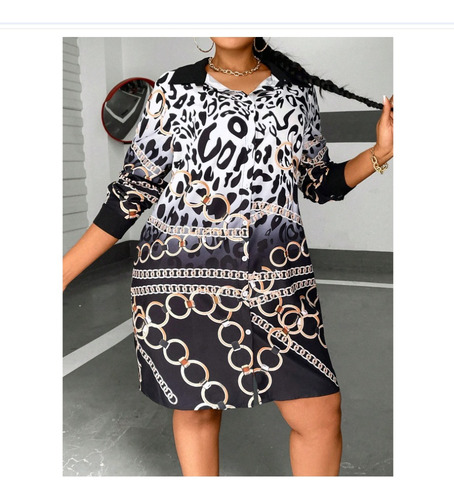 Vestido Leopardo Sin Cinturon Tallas Extra Envio Incluido