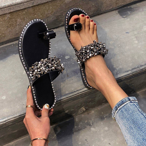Zapatos De Mujer Color Sólido Rhinestone Tacón Bajo Para Muj