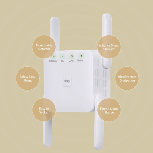Extensor De Doble Frecuencia Wifi 2.4 G 5g Repetidor Wifi 12