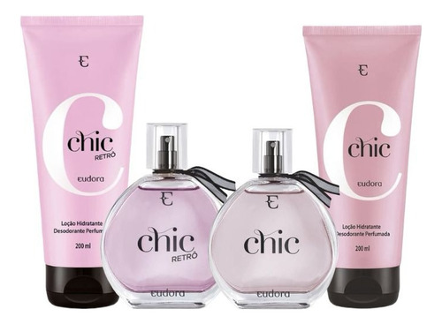 Kit Chic 95ml + Chic Retrô 95ml + 2 Loções Perfumadas 200ml Gênero Feminino