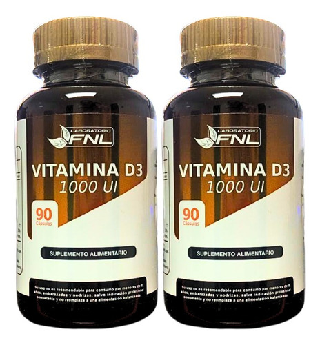Vitamina D-3 1000 Ui Pack 2 Frascos Fnl Vitamina D3