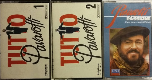 3 Casetes Luciano Pavarotti Tutto Pavarotti 1 Y 2 Y Passione