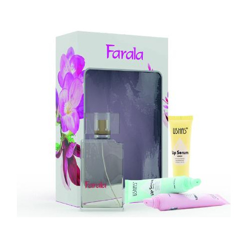 Set Perfume Farala Edt 50ml Bálsamo Labial Universo Binario