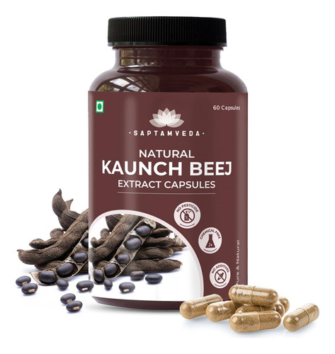 Saptamveda Natural Kaunch Beej Extract-500mg 60 Capsulas Veg