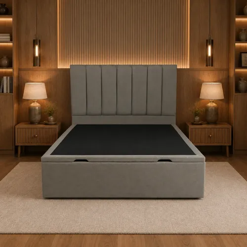 Cama Base Box Baú Casal Sb Estofados Com Cabeceira Em Linho