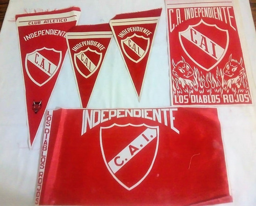 Banderin Club Independiente Lote X5 Decada Del 70 Antiguos