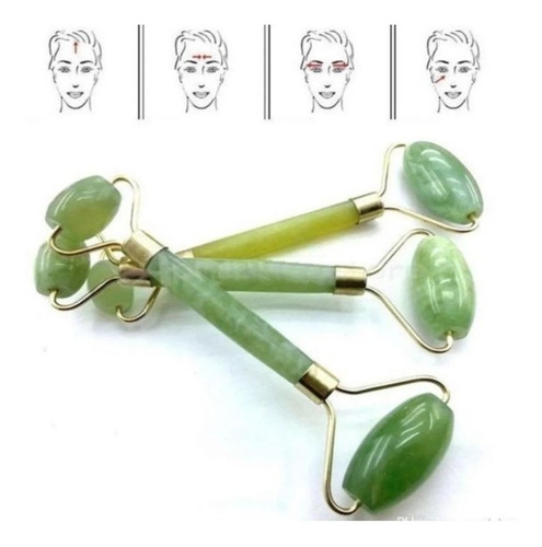 Masajeador Roller Jade Duo Facial Y Corporal Piedra Jade