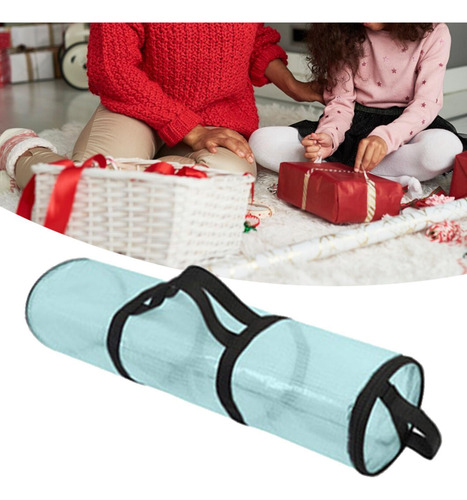 Organizador De Papel De Regalo, Bolsa De 80x15cm Azul
