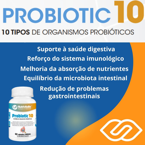 Suplemento Probiotic 10 Nutrivitalle 60 Cáps. Probióticos