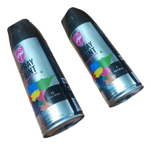 Pintura En Spray Negro Brillante/ Negro Mate 450ml Moto