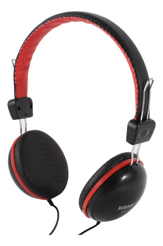 Qtqgoitem Negro Rojo Diadema Jack 3,5 Mm Auricular Microfono