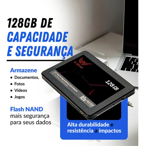 Disco Sólido Interno Altomex 128gb Al-ssd-128 Ssd 2,5 Cor Preto