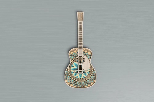 Cuadro Decorativo Guitarra Musica Mandala En Madera