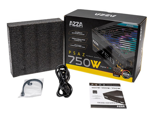 Fuente De Poder Certificada Azza 750w 80 Plus Bronze Rgb 