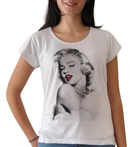 Remera Marilyn Monroe Hollywood Actriz Blanca Purple Chick