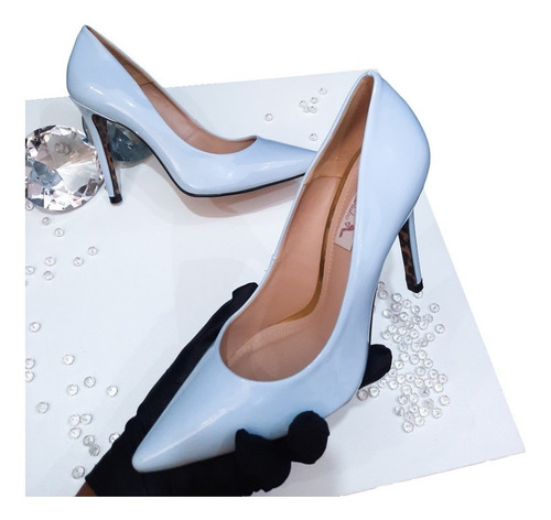 Imagem 3 de 3 de Scarpin Sapato Azul Salto Alto