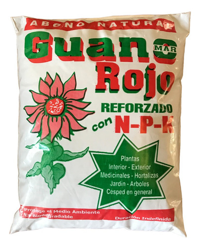 Guano Rojo Reforzado Con N-p-k Abono Natural Para Plantas 