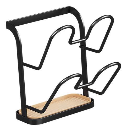 Soporte De Tapa Cubierta De Acero De Carbono 2 Niveles Negro
