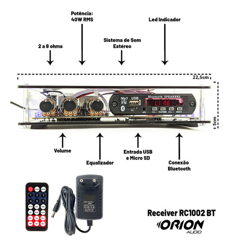 Som Ambiente 6 Caixas Quadrada Teto Embutir +receiver Bt Cor Preto