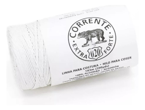 Linha Urso Glacê Extra Forte Coats No020 100% Algodão Cor Branco