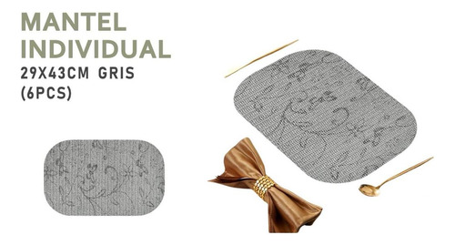 Set De 6 Individuales De Mesa Mantel Rectangular