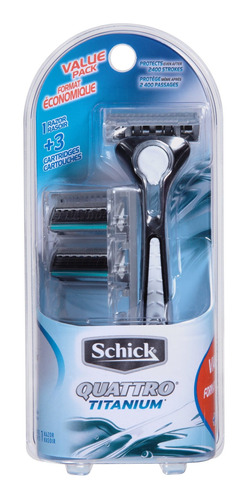 Schick Quattro - Maquinilla De Afeitar De Titanio Para Hombr