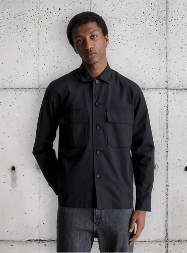 Sobrecamisa De Sarga Negro Calvin Klein