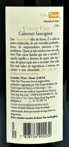 Vinho Viejo Feo Reserva Cabernet Sauvignon | Kit Com 3 Grfs