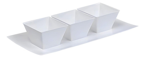 Vajilla Rectangular De Plástico 20 Cuencos Fiesta 100 Ml Per