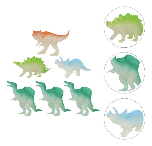 Miniatura Luminosa De Dinosaurio Para Niños, 6 Unidades