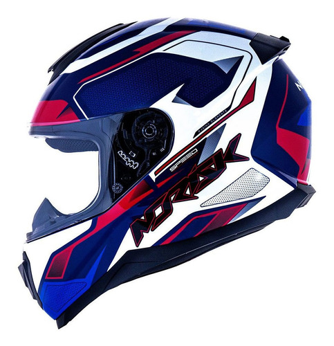 Capacete Norisk Razor Speedmax Azul/branco/vermelho