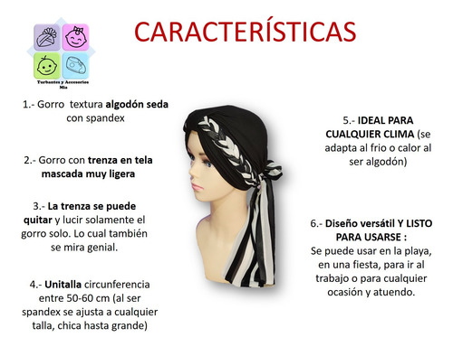 Turbante Tyamia Mujer Algodón Seda Trenza Ligera