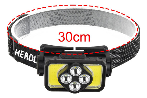 Linterna Frontal Led, Lámpara Frontal 4 Cuentas Led