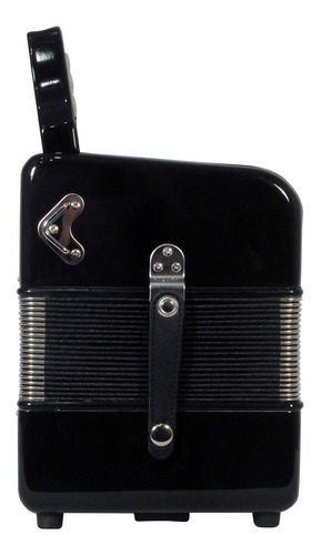 Moretti Milan Blk Acordeón De Botones Tono Fa Funda Correas Color Negro