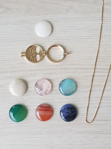 Combo Secret Coins Com Pedras Naturais Brasileiras