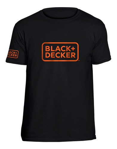 Polera Negra Algodón Manga Corta Unisex Black+decker Polerab