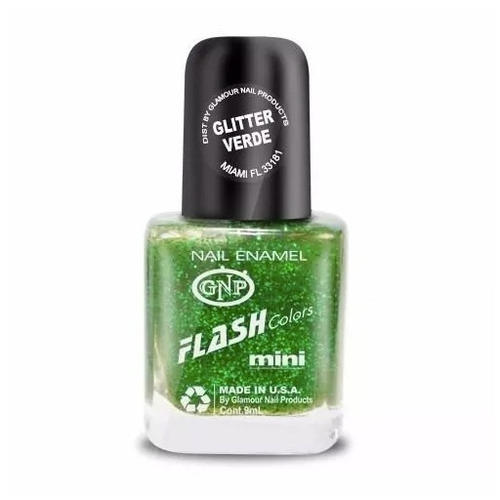 Esmalte De Uñas Americano Gnp Glitter Verde