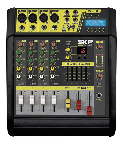 Consola Potenciada Skp Vz-40 4ch 1600w Usb Sd Efecto